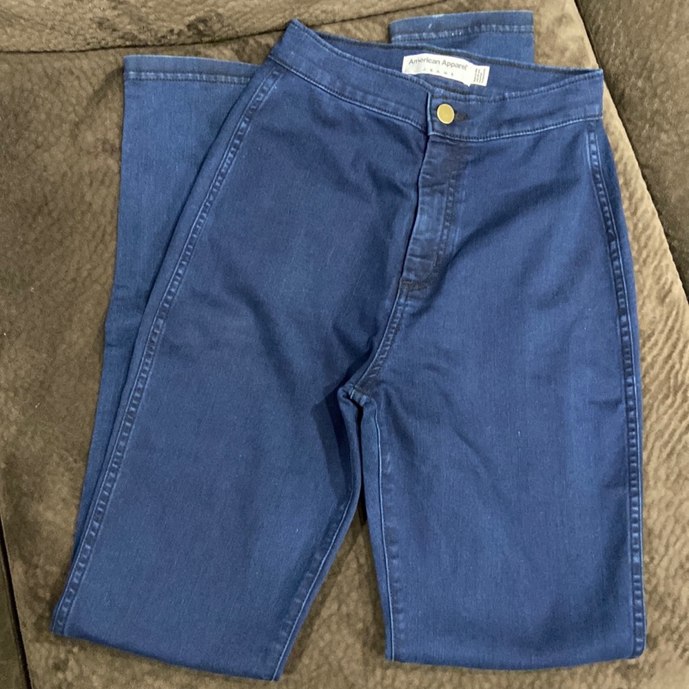 American Apparel Jeans Dark Blue Stretch size 5 High Rise